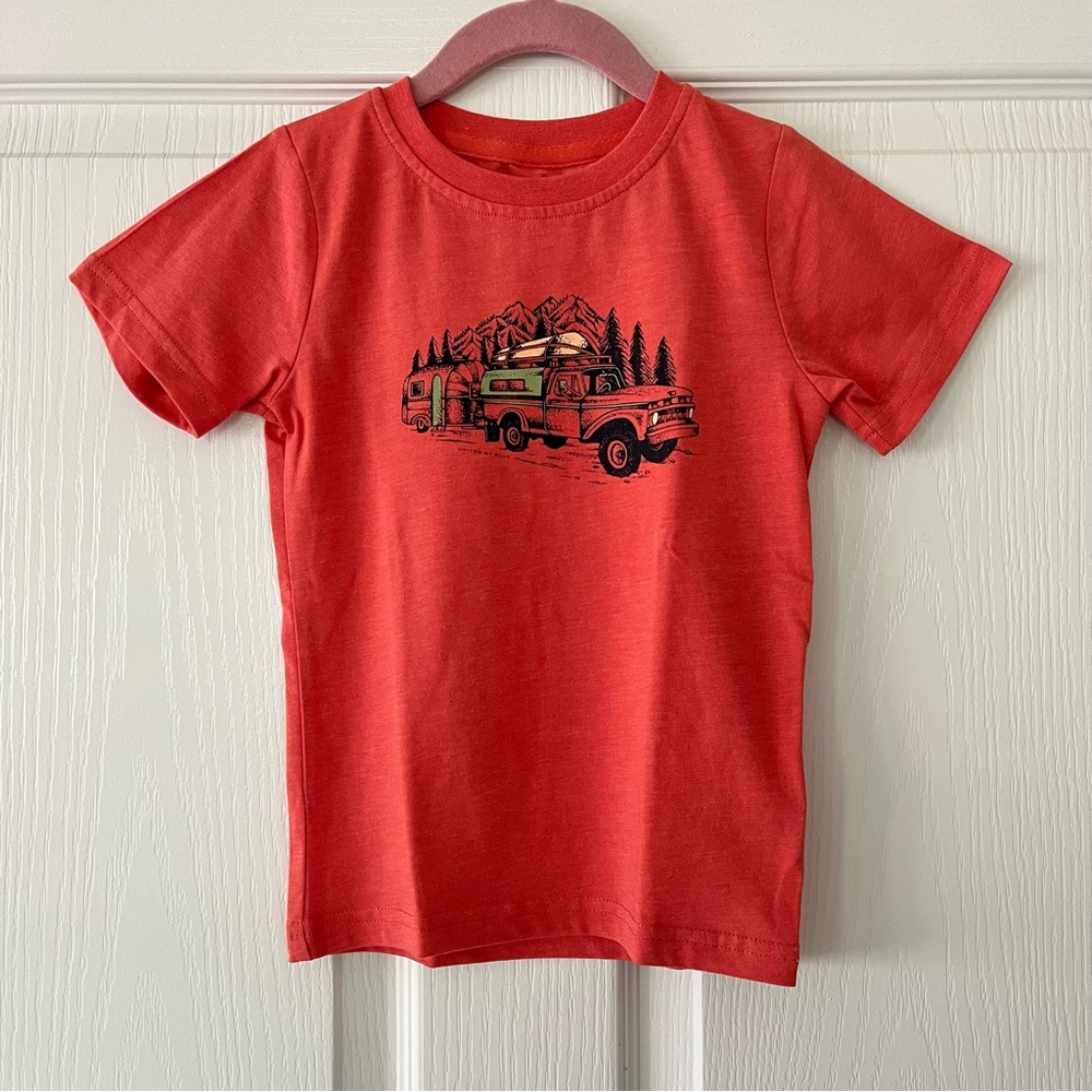 United By Blue Short Sleeve Camping T-Shirt - Orange - Size 3T